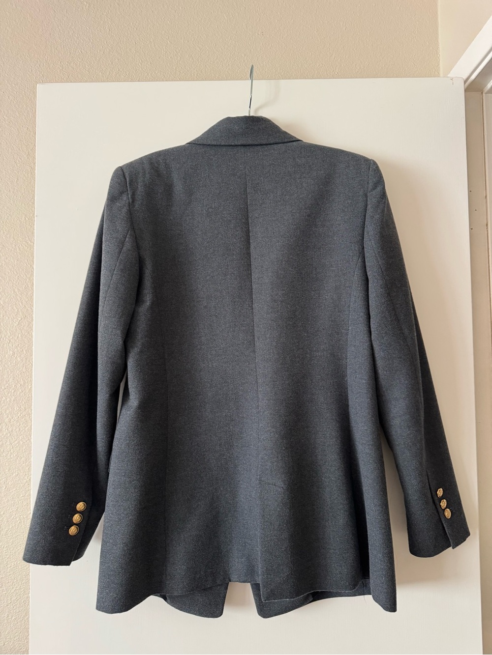 Zara Dark Gray Double-Breasted Blazer with Gold Buttons - Picture 6 of 6